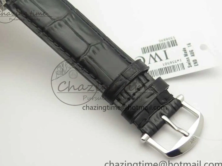 MIROTIME 0210 Durable Portofino Automatic SS MKF 1:1 Best Edition Black Dial On Black Leather Strap MIYOTA 9015 V 7202